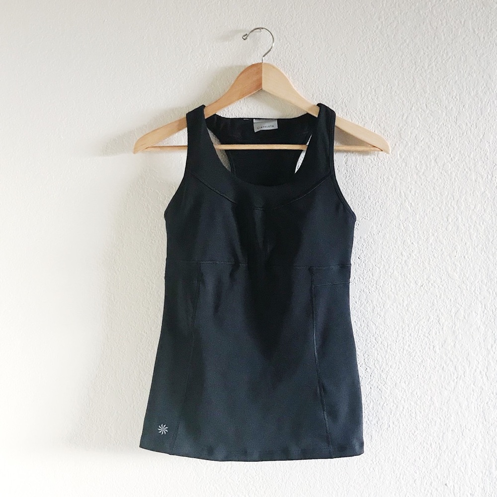 Athleta | Black Turbocharge Built In Bra Top